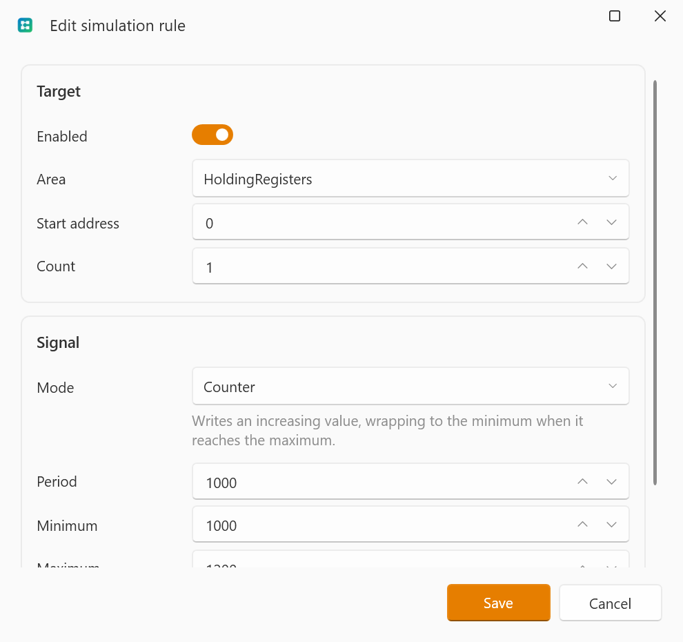 Simulation rule editor